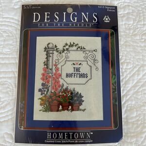 Hometown Collection Designs‎ for Needle 5213 Floral Name Sign Cross Stitch Kit